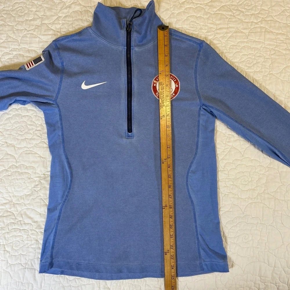 Women's Large Light Blue NIKE ACG USA Olympic Team 1/4 Zip Dri-Fit Pullover